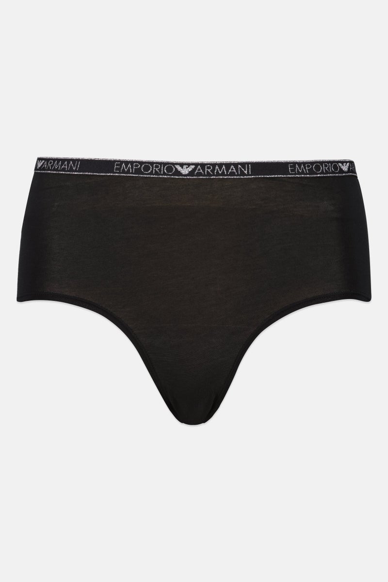 EMPORIO ARMANI Women Brand Logo Panty, Black - Image 2