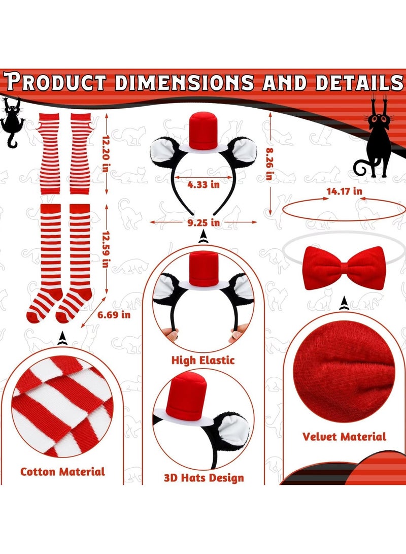 NajmStyle Cat Cosplay Costume Set for Kids, Including Cat Ear, Top Hat, Headband Tutu, Skirt,Bowtie, Cat Tail, Socks, Gloves, Suitable for Party Cosplay Dress Up - Image 3