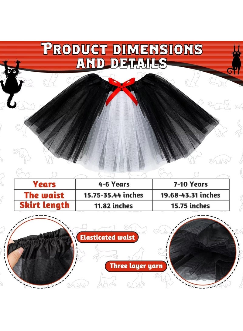 NajmStyle Cat Cosplay Costume Set for Kids, Including Cat Ear, Top Hat, Headband Tutu, Skirt,Bowtie, Cat Tail, Socks, Gloves, Suitable for Party Cosplay Dress Up - Image 4