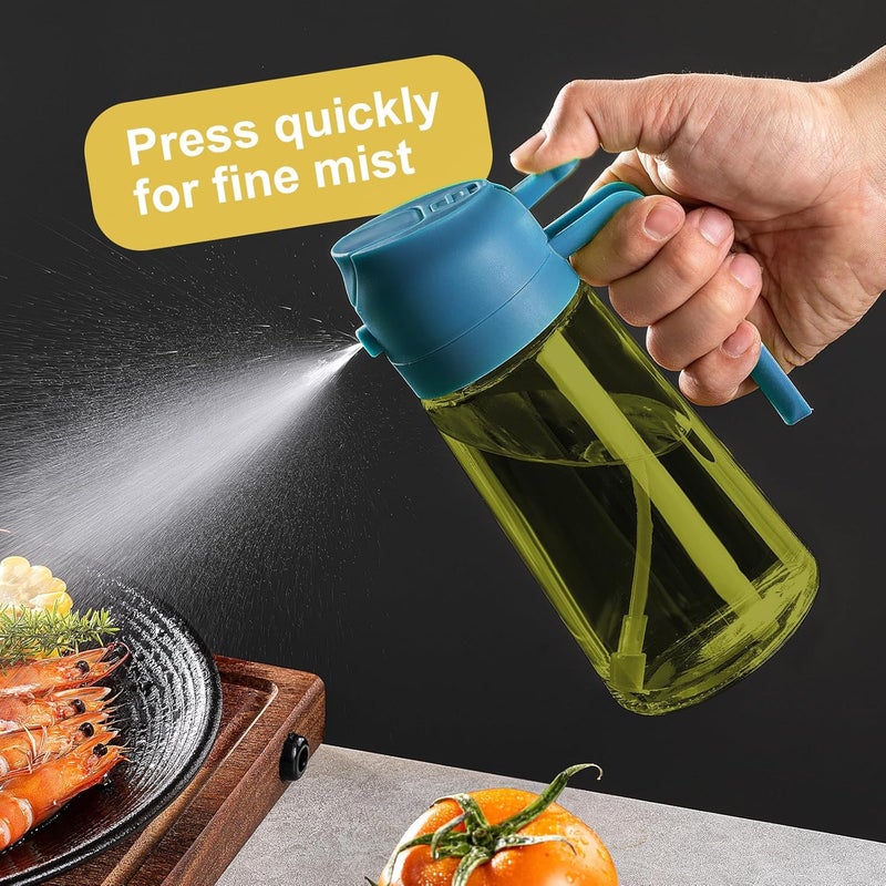 CXINYI - 16oz/470ml Olive Oil Dispenser for Kitchen with Stickers - 2 in 1 Olive Oil Sprayer for Cooking, Air Fryer, and Salad, Black&Blue (Light-Proof Kitchen Gadget) - Image 4
