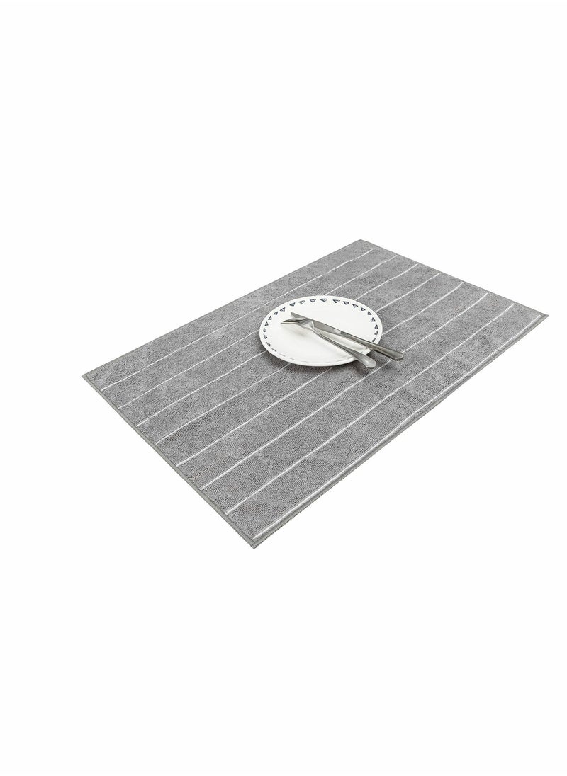 Y&D Kitchen Towels Microfiber Super Absorbent, Soft and Solid Color Dish Towels, 8 Pack (Stripe Designed Grey White Colors), 26 x 18 Inch  - Image 3