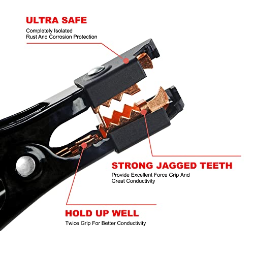 AWELTEC Jumper Cables 6 Gauge 20 Feet Battery Jumper Cables for Car -40℉ to 140℉ - Heavy Duty Booster Cables with Carry Bag, Safety Gloves and Iron Brush (6AWG x 20FT) - Image 3