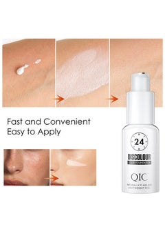 QIC discolour liquid foundaton  Color Changing Liquid Foundation,24H Naturally Flawless Lightweight Feel, for Different Skin Tone, Foundation Makeup Base Nude Face Liquid Full Coverage Concealer 30G  - Image 3