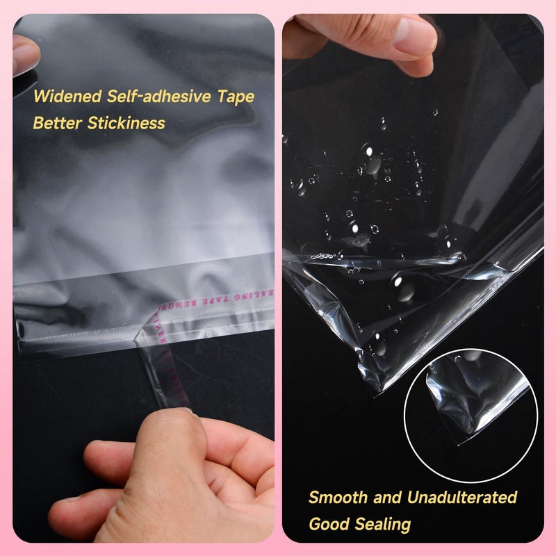 Yeaban 4"x6" Clear Self-Sealing Cellophane Bags, 200-Count Resealable Treat Bags for Snacks and Baked Goods - Image 3