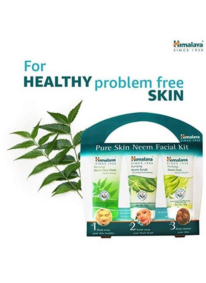 Himalaya - Pure Skin Neem Facial Kit (Facesh 50Ml Scrub 50G & Face Pack 50G) And Nourishing Skin Cream 200Ml - Image 1