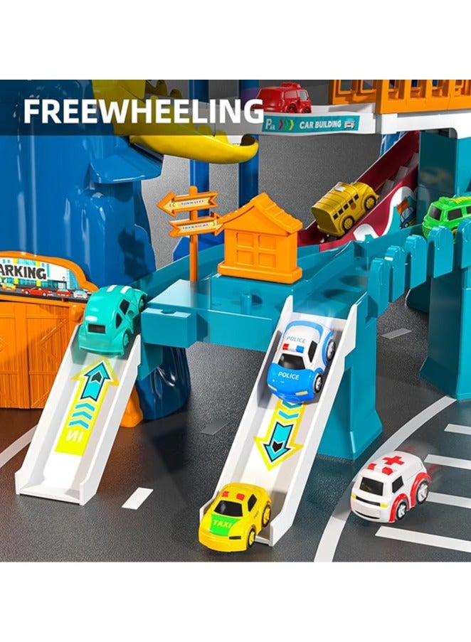 Dinosaur Race Track Playset for Boys Kids 3-5, Dinosaur Climbing Hills Car Track Play Set with 5 Mini Racer Cars, Kids Car Ramp Track Toys for 3 4 5 6 7 8 Year Old Boys Girls - Image 5