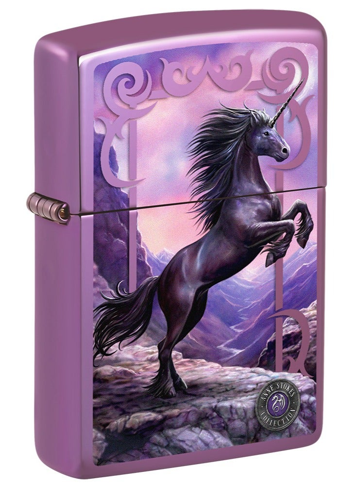 Zippo ولاعة أن ستوكز كولكشن عالية اللمعان بنفسجي مقاومة للرياح Ci406565 24747 - Image 1
