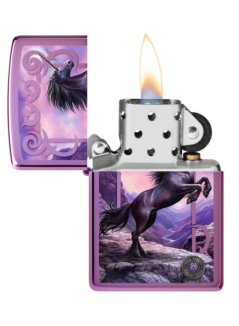 Zippo ولاعة أن ستوكز كولكشن عالية اللمعان بنفسجي مقاومة للرياح Ci406565 24747 - Image 3