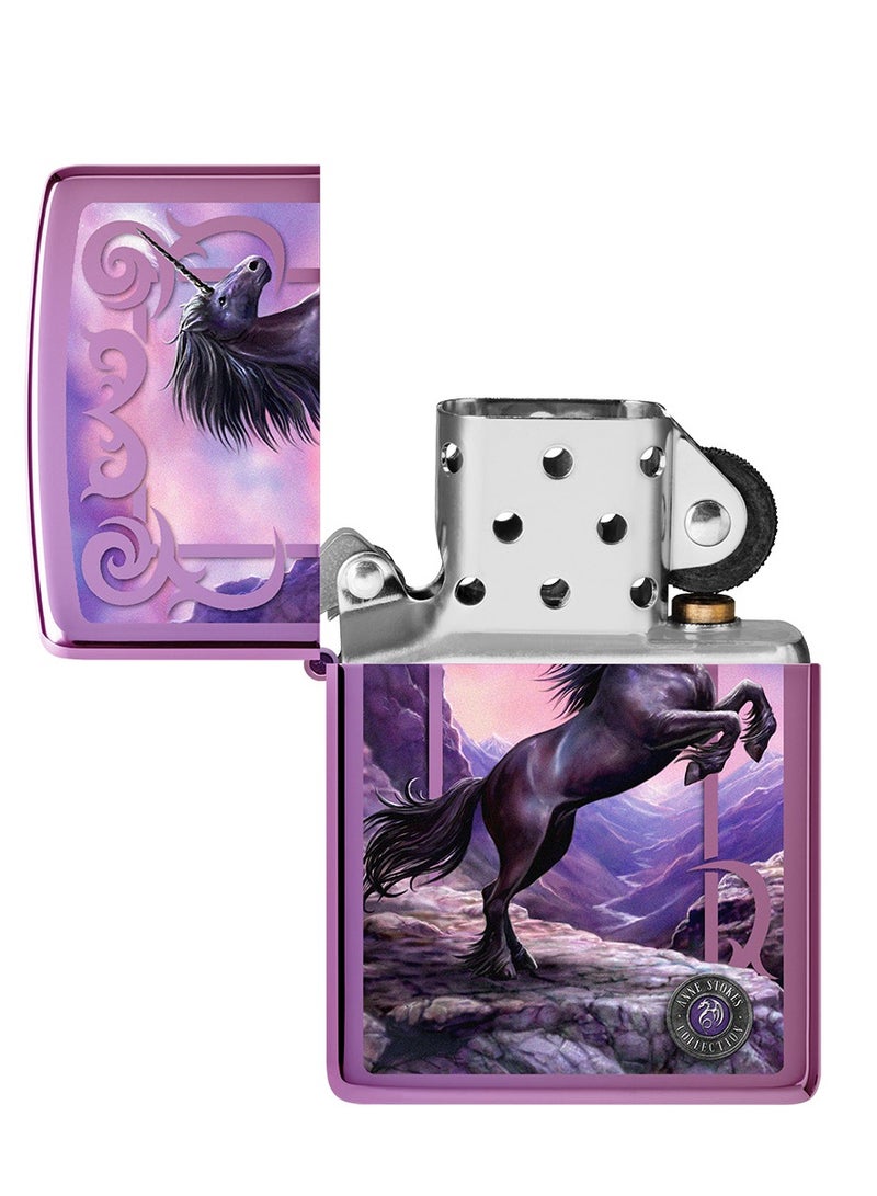Zippo ولاعة أن ستوكز كولكشن عالية اللمعان بنفسجي مقاومة للرياح Ci406565 24747 - Image 4