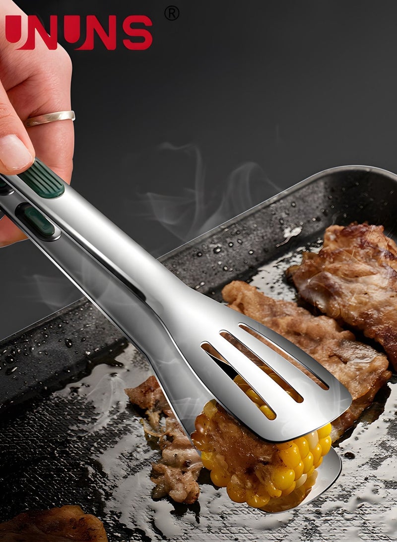 UNUNS Stainless Steel Food Tongs,3-Pack Non-Slip Tongs With Sillcone Cover，High Heat Resistant Kitchen Tongs For Serving Food,Tongs For Grill,Salad，7", 9" And 12"  - Image 4