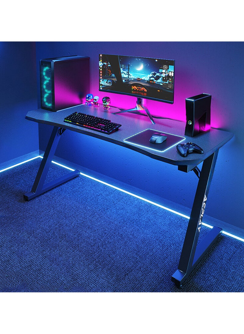 ACPLAY Large Gaming Table,PC Computer Desk with Carbon Fiber Surface, Gaming Desk,Z Shaped PC Gaming Workstation,Ideal for Gaming Home Office (100x60x75cm) - Image 2