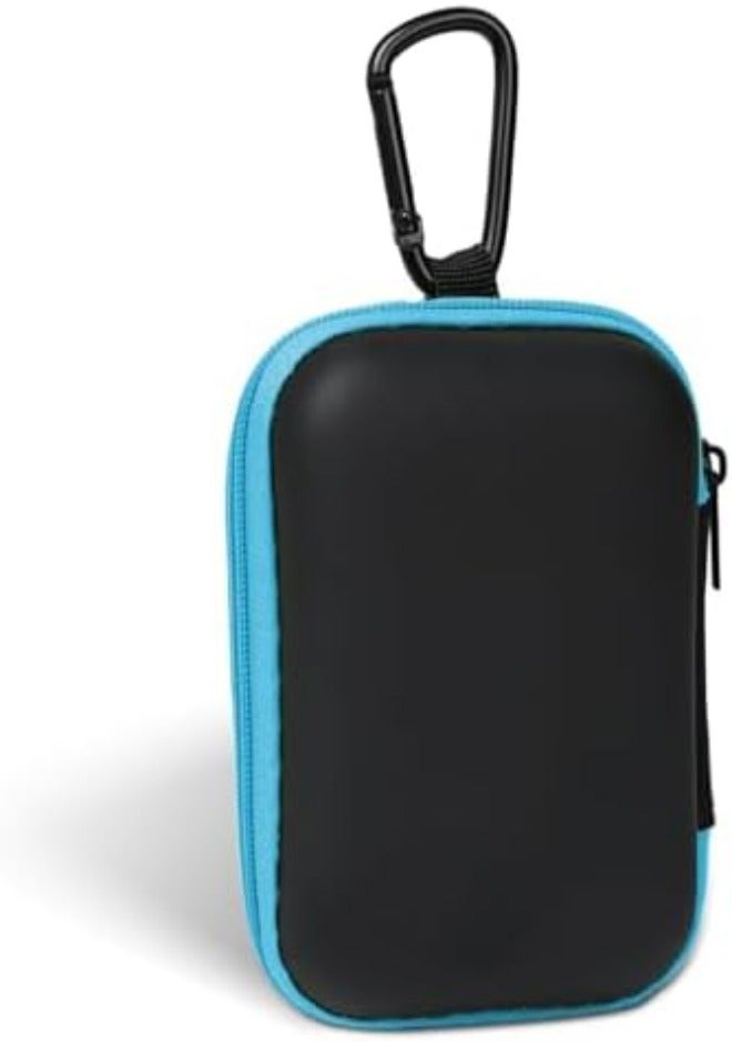 Woyinger Round Earbud Case Portable EVA Carrying Case Storage Bag Cell Phone Accessories Organizer with Carabiner for Earphone, Earbud, Earpieces, SD Memory Card, Camera Chips,Black - Image 1