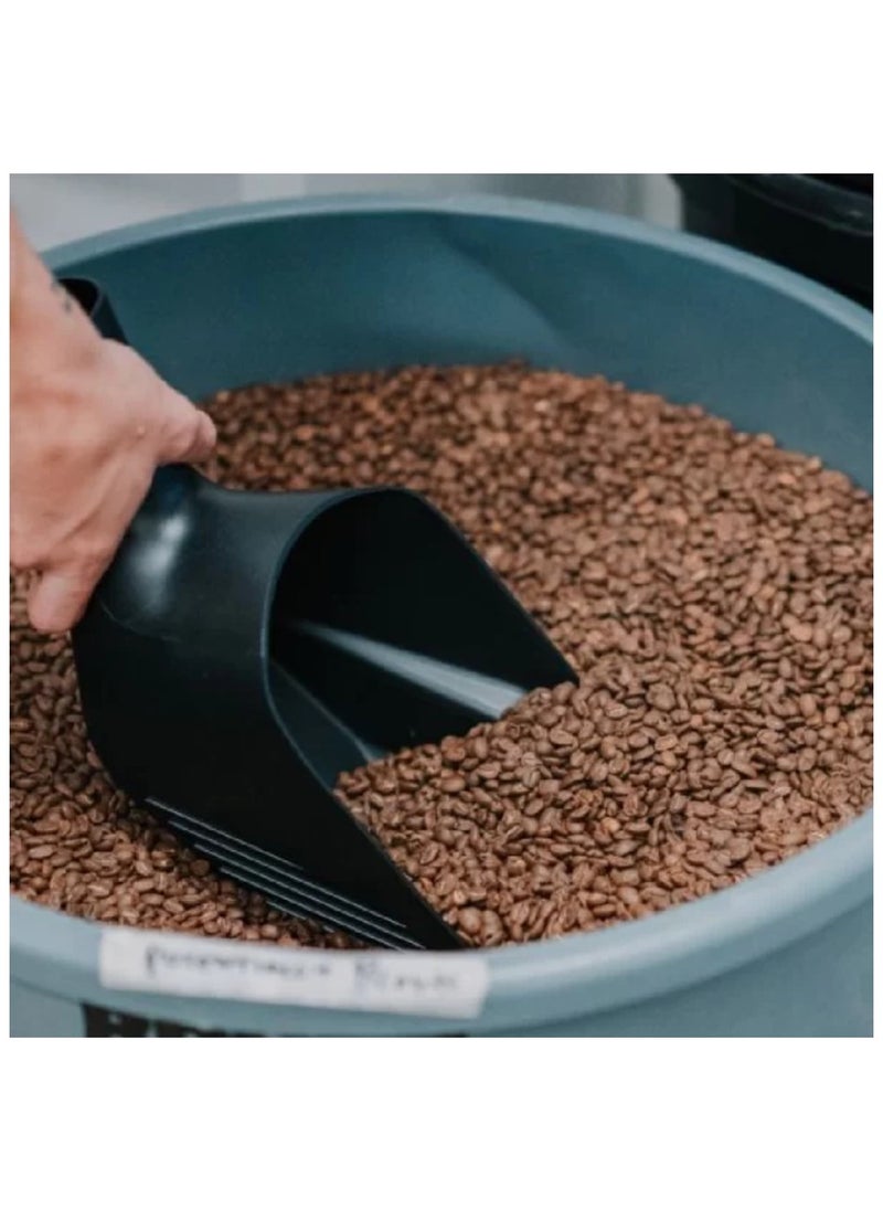 Rhino Coffee Gear Coffee Bean Scoop with Funnel, for Weighing & Pouring Beans, Plastic Material with 1kg Capacity - Black  - Image 2
