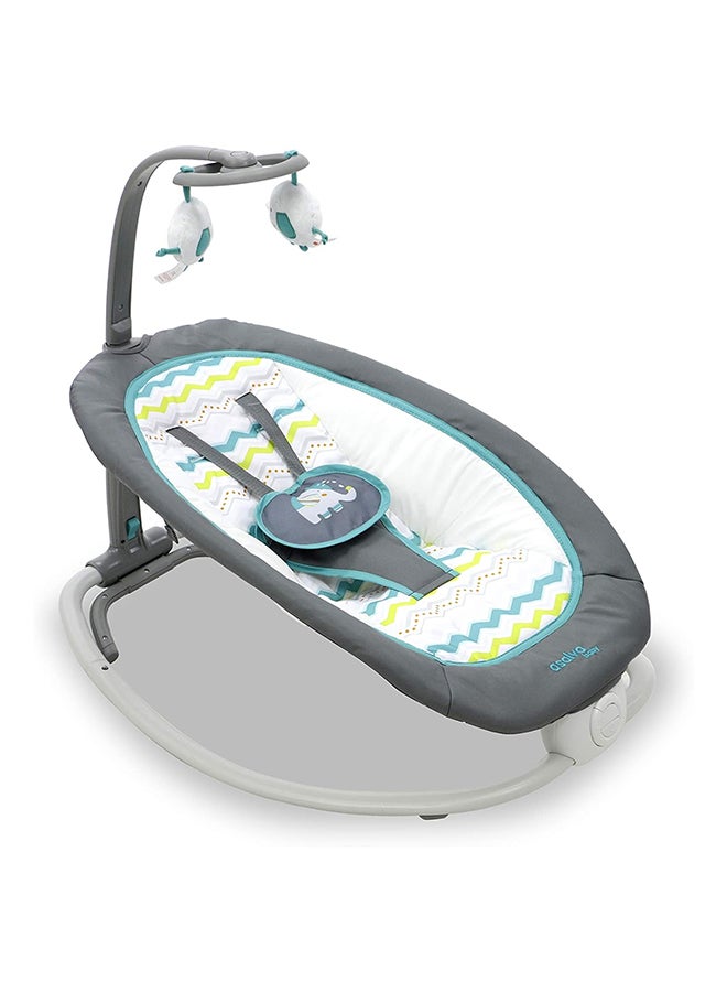 asalvo Baby Bouncer Fold - Birds Aqua - Image 1
