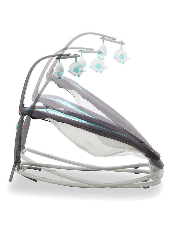 asalvo Baby Bouncer Fold - Birds Aqua - Image 3