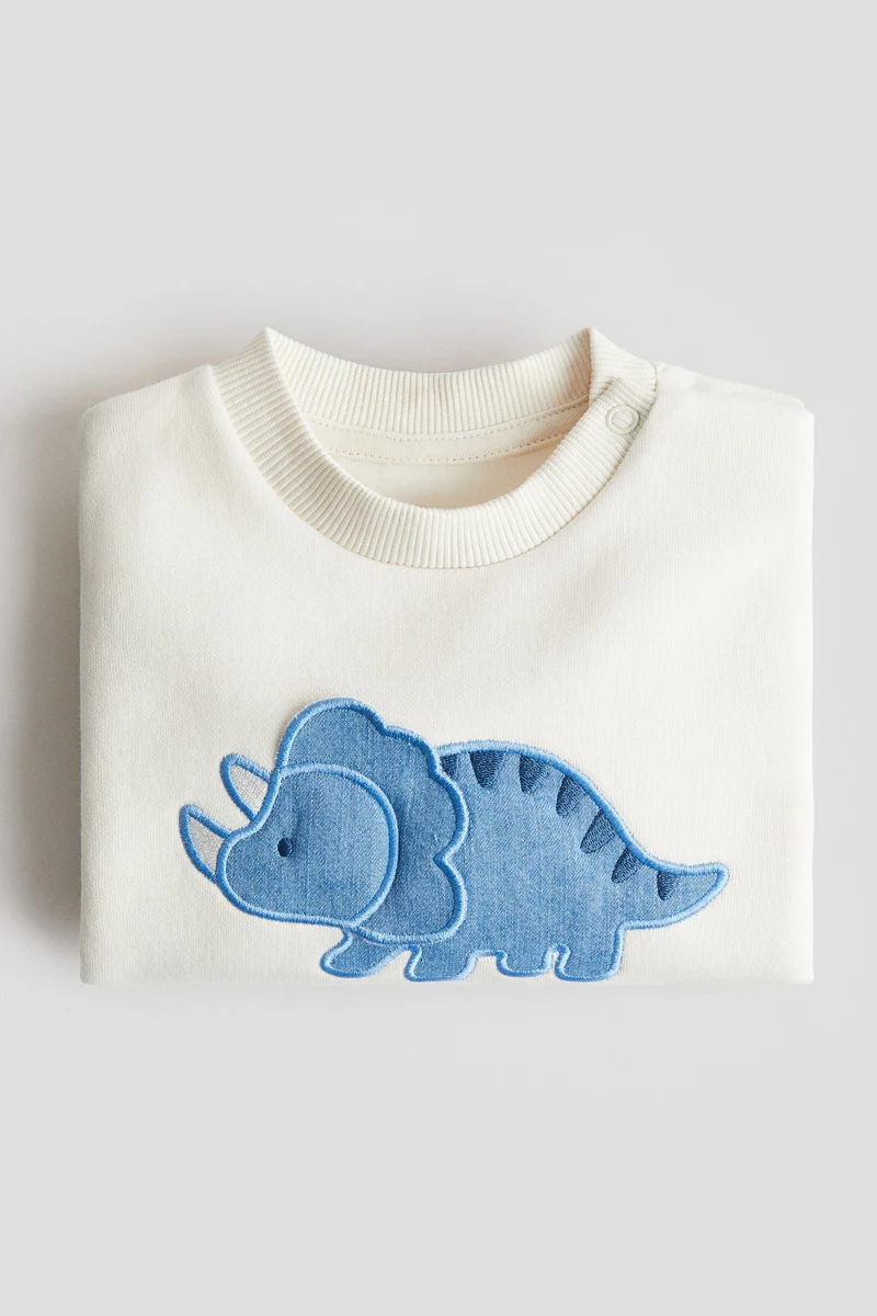 H&M Motif-detail brushed-inside sweatshirt