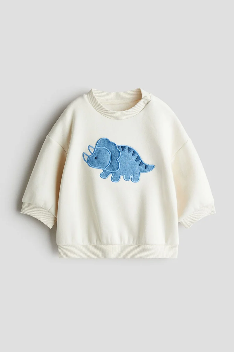 H&M Motif-detail brushed-inside sweatshirt