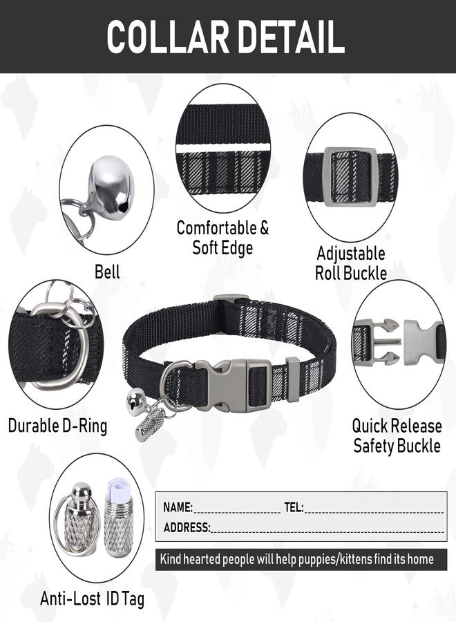 GAMUDA Small Dog Harness Collar and Leash Set, Step in No Chock No Pull Soft Mesh Adjustable Dog Vest Harnesses Plaid Reflective for Dogs Puppy Cats Kitten Rabbit (Black, S) - Image 4