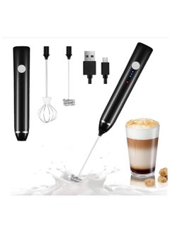 Generic Nescafe Egg Beater 2 in 1 - USB Rechargeable Electric Foamer - 3-Hand Coffee Milk Frother - Nescafe Latte Cappuccino Mixer with 2 Stainless Steel Whisks - Egg Body Beater and Mini Drink Mixer for Milkshake, Hot Chocolate, Frappe, Egg Mix - Nescafe Beater (Comes in Fixed Color Unspecified)  - Image 1
