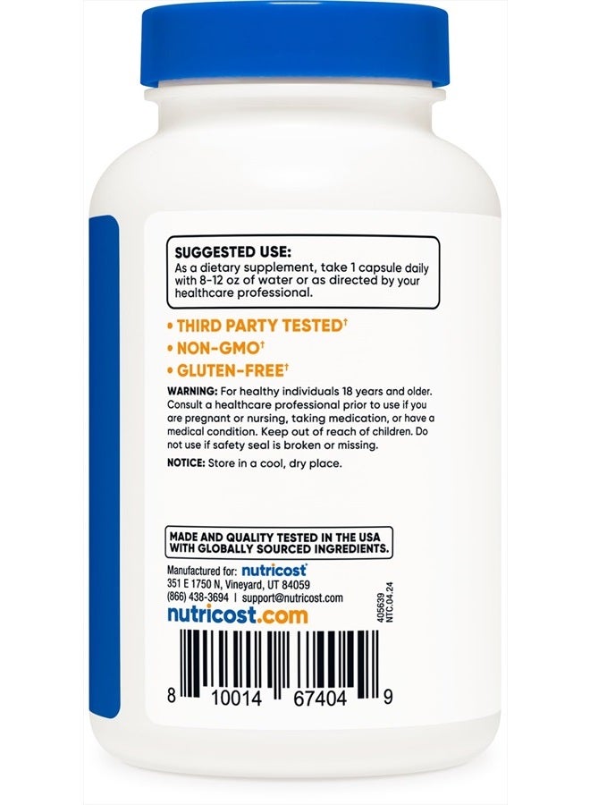 Nutricost مستخلص جذر نبات القراص 7500 ملجم، 120 كبسولة - مناسب للنباتيين، غير معدّل وراثيًا، خالٍ من الجلوتين (750 ملجم من مستخلص 10:1) - Image 2