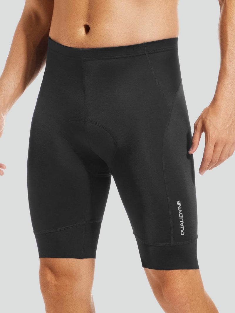 qualidyne Men's Cycling Bike Shorts 3D Padded Bicycle Riding Bike Biking Pants Cycle Shorts Black - Image 2
