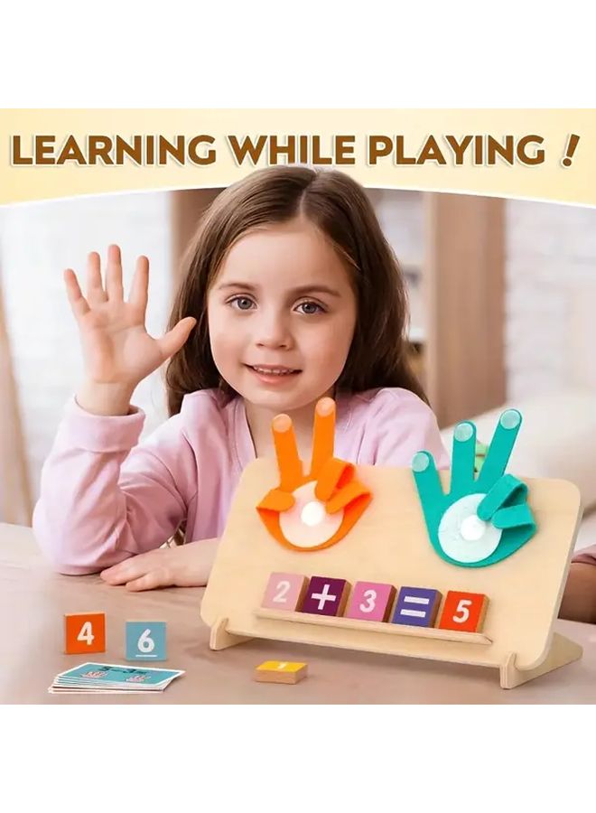 Finger Mathematics Teaching Counting Board With 13 Digit Blocks 10 Cards 2 Bases 1 Stand For Math Operations - Image 3