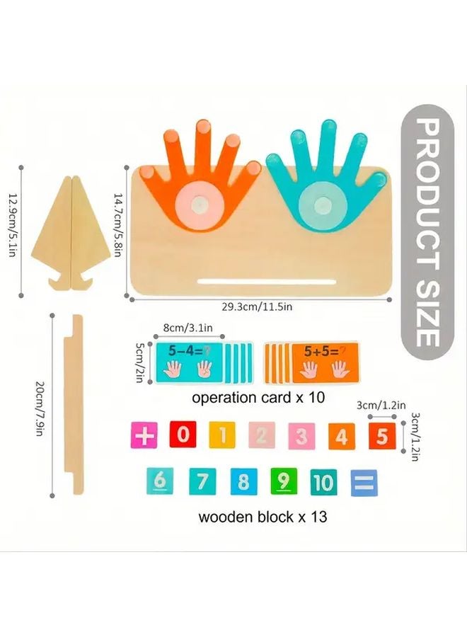 Finger Mathematics Teaching Counting Board With 13 Digit Blocks 10 Cards 2 Bases 1 Stand For Math Operations - Image 4