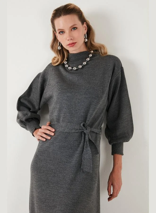Lela Lela Modest Relaxed Fit Crew Neck Knit Dress Women's Dress 4616198