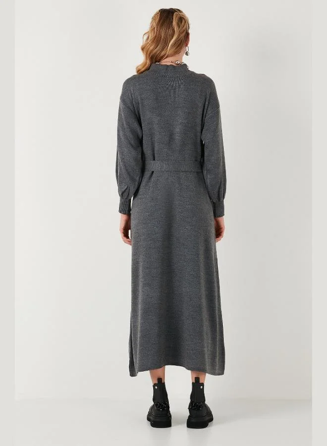 Lela Lela Modest Relaxed Fit Crew Neck Knit Dress Women's Dress 4616198