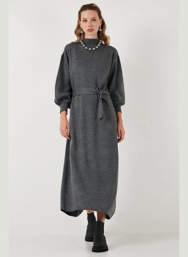Lela Lela Modest Relaxed Fit Crew Neck Knit Dress Women's Dress 4616198