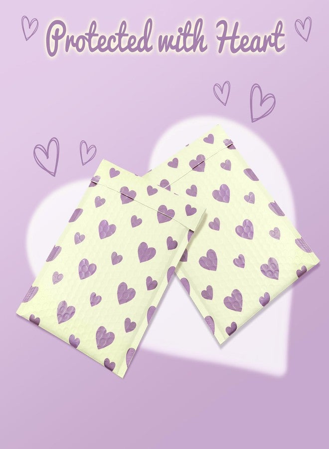 Fuxury Bubble Mailers 6x10" Padded Envelopes 100 Pack Usable Size 6x9"Bubble Envelopes Self Seal Small Padded Mailers for Small Business Shipping Bag, Gifts, Jewelry, Makeup,Purple Heart In Beige #0 - Image 5