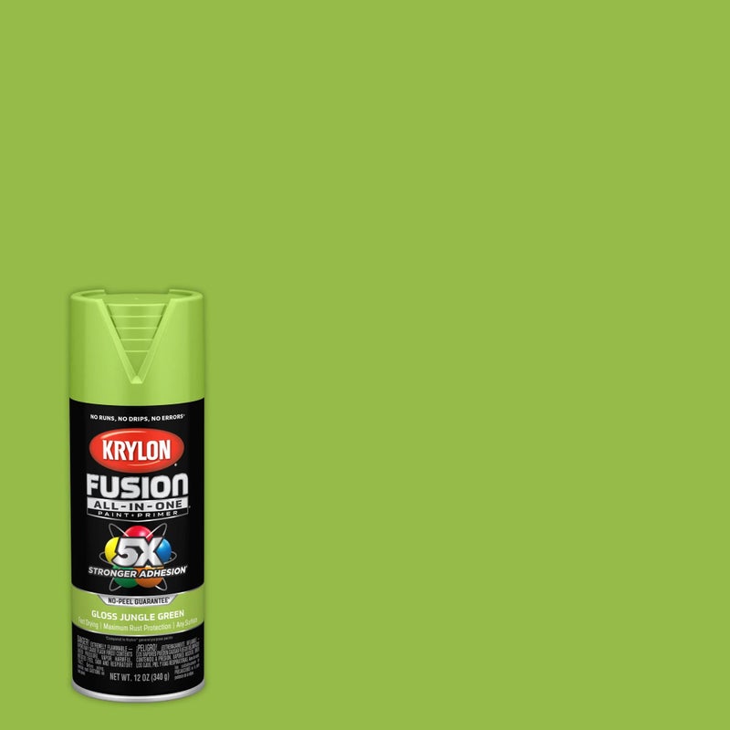 Krylon Fusion All-In-One Adhesive Spray Paint for Indoor/Outdoor Use, 12 oz, Jungle Green - Image 1
