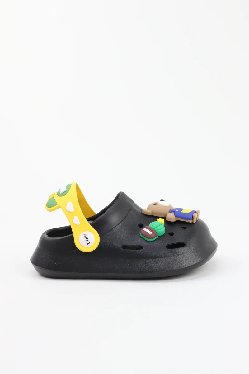 Viny Black VINY Kids Cartoon Clogs Garden Shoes – Lightweight EVA Slip-On Clogs with  Back Strap,  Comfort Sandals for Boys & Girls, Indoor Outdoor Casual Beach Shoes  | Best Price UAE
