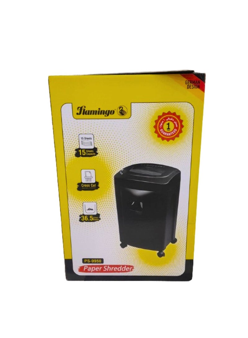 Flamingo Paper Shredder for Home Use, 15-Sheet StripCut Home Office Shredder, CD/Credit Card Shredder Machine with Overheat Protection - Image 1