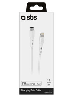 SBS Cable for charging and data transfer with USB-C - Lightning connectors, 1 M long suitable for iPhone, iPad, iPod  - Image 2