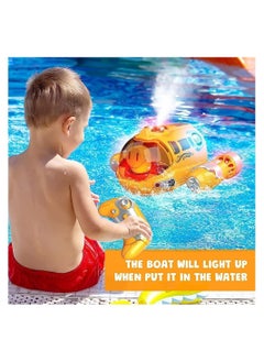 Y&D RC Boat for Kids, Remote Control Boys Girls Ages 8-12, Dual Propeller Power 2.4ghz Waterproof Boat, with Spray Gasboat and Led Lights, Water Toy Swimming Pool Lakes  - Image 1