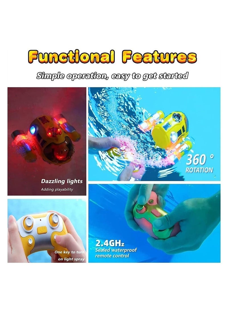 Y&D RC Boat for Kids, Remote Control Boys Girls Ages 8-12, Dual Propeller Power 2.4ghz Waterproof Boat, with Spray Gasboat and Led Lights, Water Toy Swimming Pool Lakes - Image 3