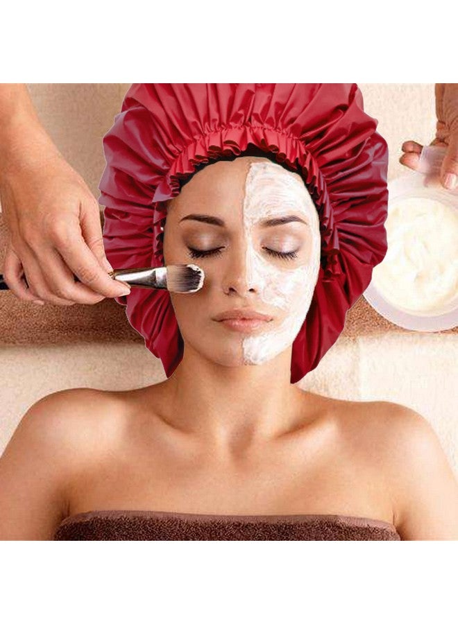 ELEBOX 4 Pack Premium Collection Super Jumbo Shower Cap Extra Large Shower Caps For Braids Shower Bonnets Women Waterproof Hair Caps For Spa Salon Shower Hat - Image 2