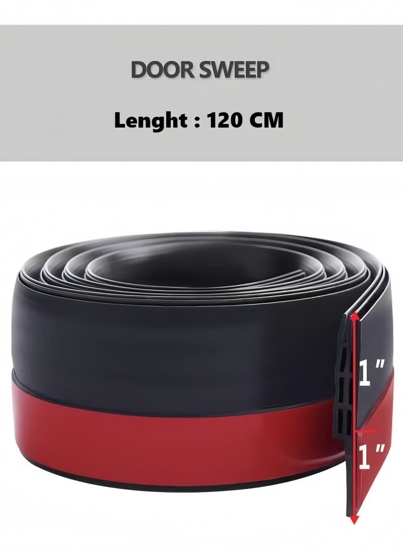 Door Draft Stopper, 120 cm Length Under Door Seal, Door Sweep for Exterior & Interior Doors, Door Bottom Draft Blocker Dust and Noise Insulation - Image 4