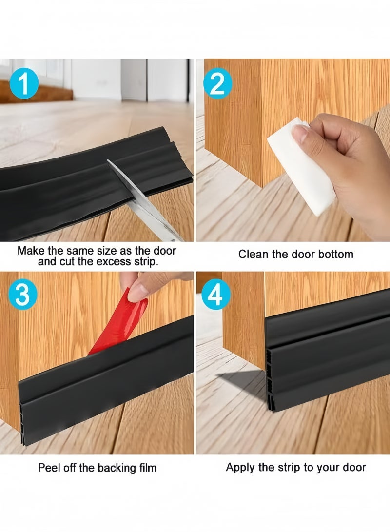 Door Draft Stopper, 120 cm Length Under Door Seal, Door Sweep for Exterior & Interior Doors, Door Bottom Draft Blocker Dust and Noise Insulation - Image 5