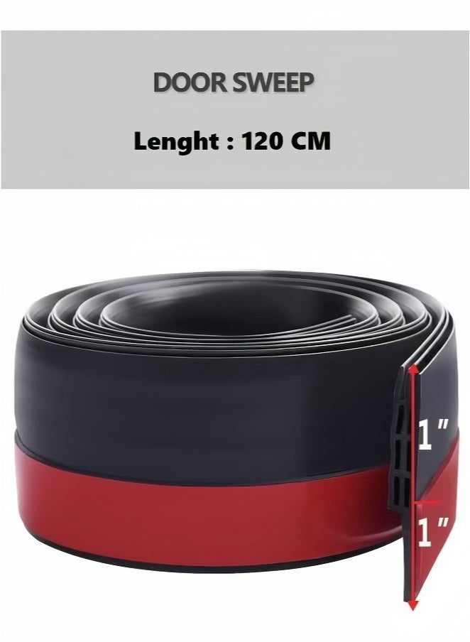 Door Draft Stopper, 120 cm Length Under Door Seal, Door Sweep for Exterior & Interior Doors, Door Bottom Draft Blocker Dust and Noise Insulation - Image 2