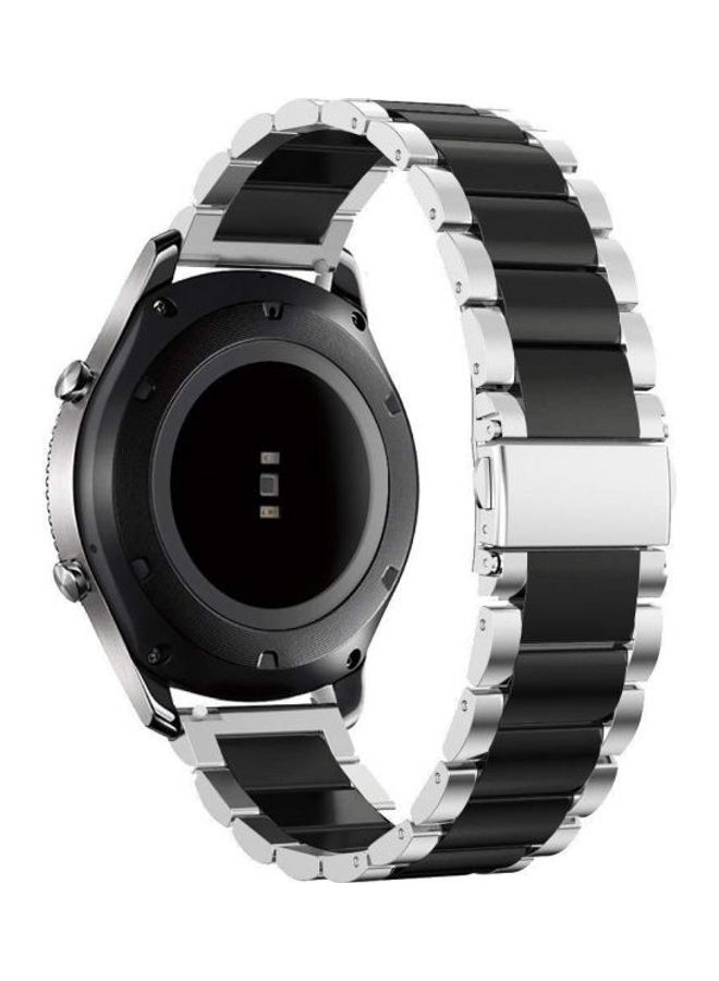 NIBEMINENT Stainless Steel Smartwatch Strap Band For Samsung Gear S3/Gear S3 Classic Smartwatch/Samsung Galaxy Watch 46mm Silver/Black 