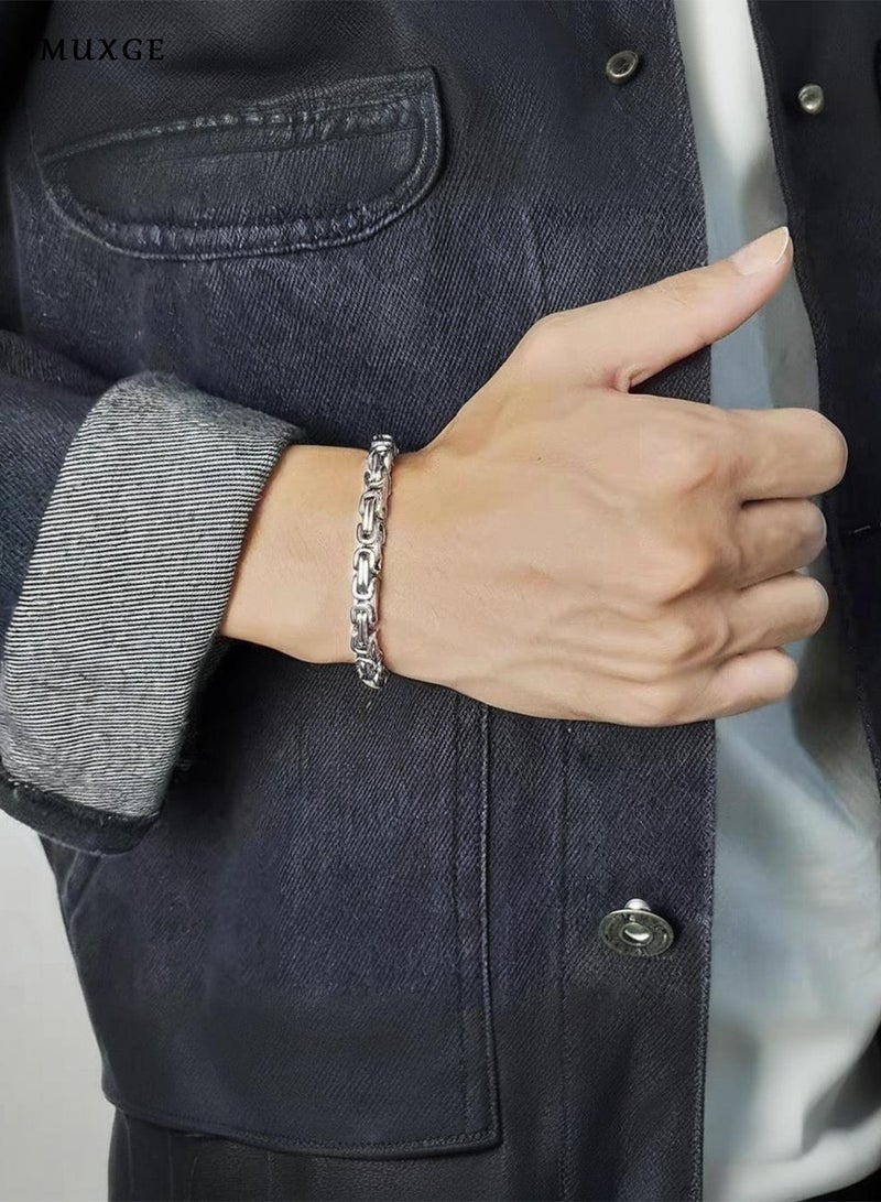MUXGE Men's Fashion Titanium Steel Bracelet - A Perfect Fusion of Classic and Contemporary - Size19cm(7.48in) - Image 2