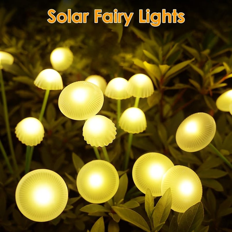 KAQ Solar Garden Lights 4PK Dual-Mode Solar Outdoor Mushroom Lights Each Six Lights Decor for Yard, Easter Pathway，Patio - Image 3