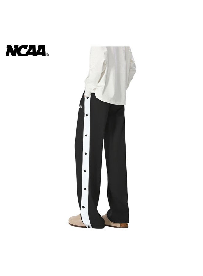Ncaa American Style Button-side Letter Print Loose Straight-leg High Street Sports Outdoor Casual Pants White S - Image 4