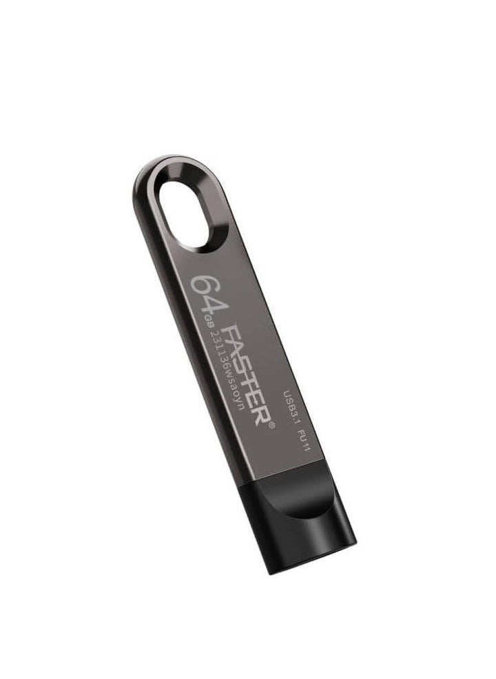 Faster - 64GB 3.1 USB Flash Drive - Gen 1 Super Fast Pendrive with Metal Body - High Speed Jump Drive Memory Stick - Transfer Speed Up to 80 Mbps - For Laptop, Smart TV, Car, Speaker - Image 1