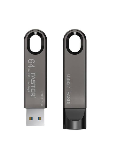64GB 3.1 USB Flash Drive - Gen 1 Super Fast Pendrive with Metal Body - High Speed Jump Drive Memory Stick - Transfer Speed Up to 80 Mbps - For Laptop, Smart TV, Car, Speaker