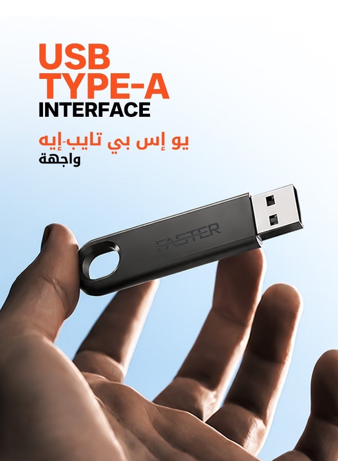 فاستر محرك أقراص فلاش USB-A سعة 64 جيجابايت بسرعة 120 ميجابايت/ثانية - ذاكرة USB 3.2 Gen 1 لنقل البيانات بسرعة - تصميم معدني دوار متوافق مع أجهزة الكمبيوتر المحمول، والتلفزيون الذكي، وأنظمة صوت السيارات، وأجهزة PS5 وXbox، وأنظمة Windows وmacOS وLinux - وحدة تخزين USB خفيفة الوزن ومتينة البناء. - Image 4