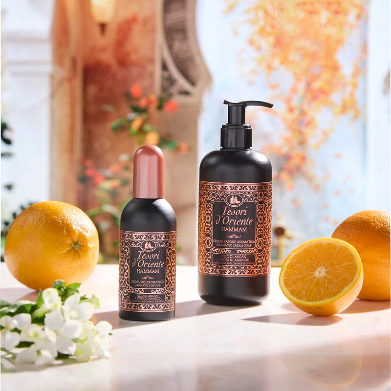 Tesori d'Oriente: "Hammam" Cream Soap with Argan Oil and Orange Blossom, Measuring Cap 10.14 Fluid Ounces (300ml) Packages [ Italian Import ] - Image 2