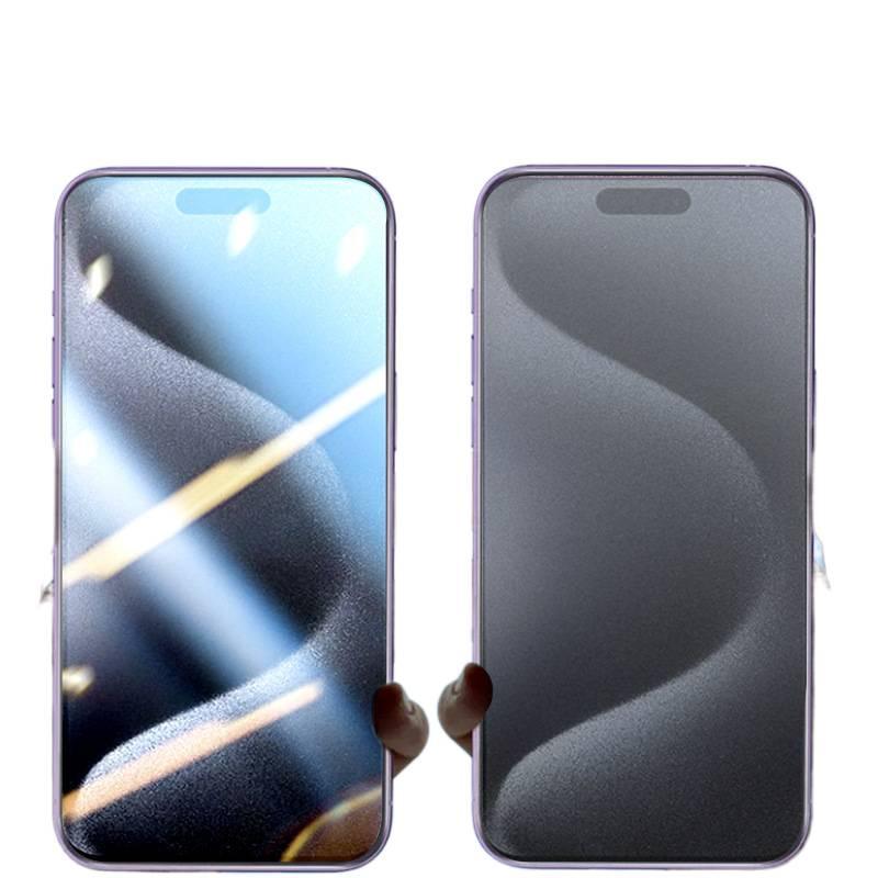 SK غطاء هاتف بGlass لـ iPhone 12 مع ماتي ومقاومة لبصمات الأصابع مع مقاوم للصدمات مع حماية من السقوط مع حماية الخصوصية باللون Frosted - Image 4